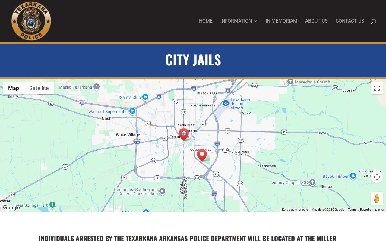 TAPD city jail information explaining Arkansas custody options